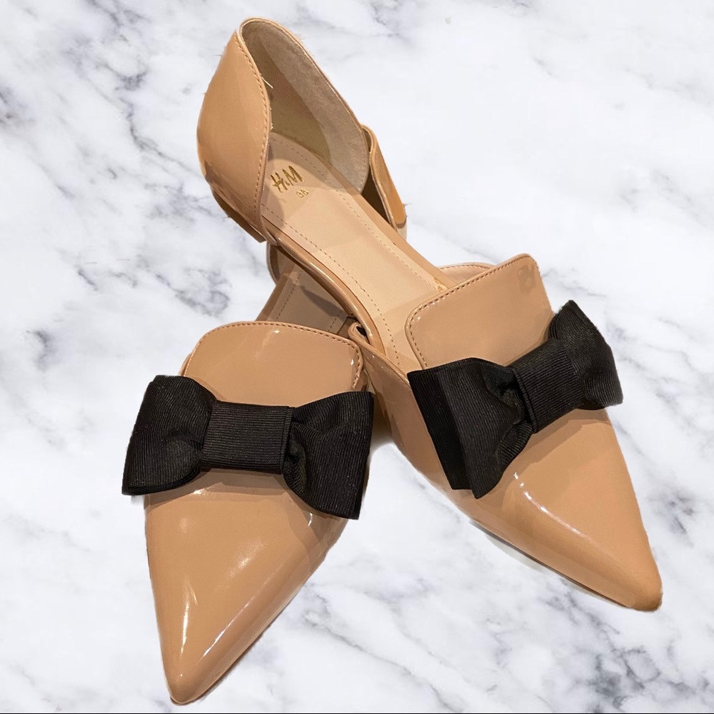 H&M Patent Blush Pointed Toe Flats